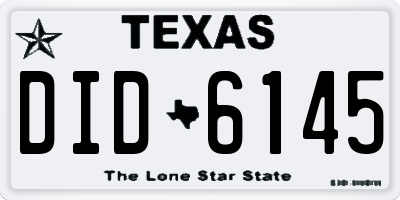 TX license plate DID6145