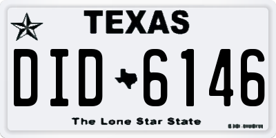 TX license plate DID6146