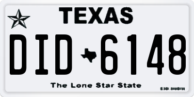 TX license plate DID6148