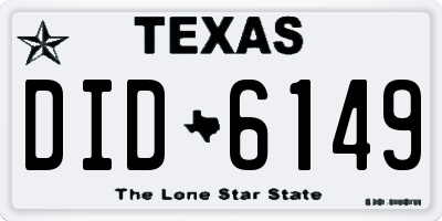 TX license plate DID6149