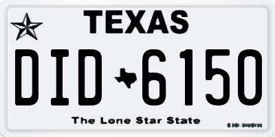 TX license plate DID6150