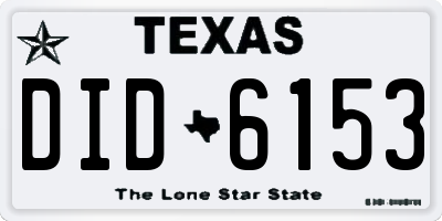 TX license plate DID6153