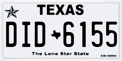 TX license plate DID6155