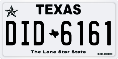 TX license plate DID6161