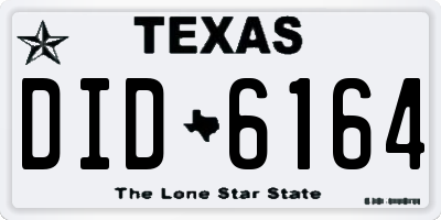 TX license plate DID6164
