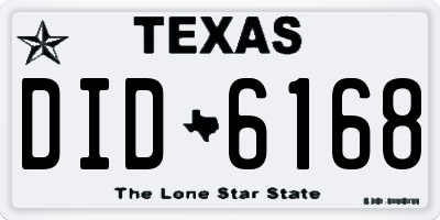 TX license plate DID6168