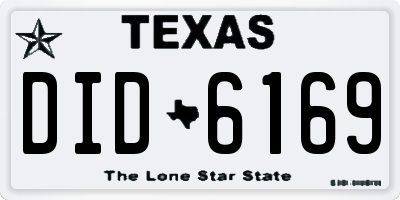 TX license plate DID6169