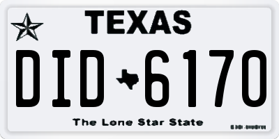 TX license plate DID6170