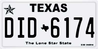TX license plate DID6174