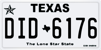 TX license plate DID6176