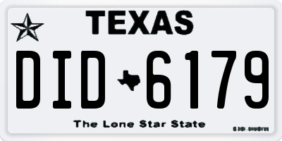 TX license plate DID6179