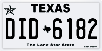 TX license plate DID6182