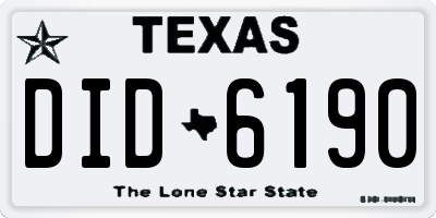 TX license plate DID6190