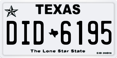 TX license plate DID6195