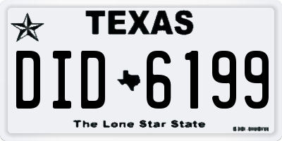 TX license plate DID6199