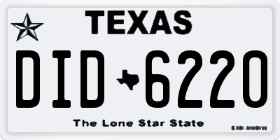 TX license plate DID6220