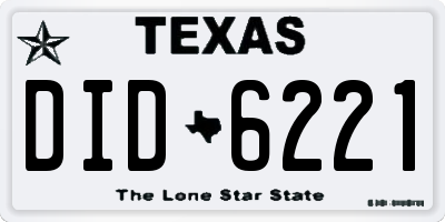 TX license plate DID6221