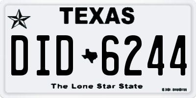 TX license plate DID6244