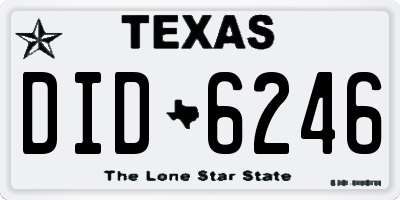 TX license plate DID6246