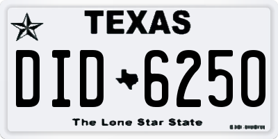 TX license plate DID6250