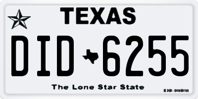 TX license plate DID6255