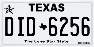 TX license plate DID6256