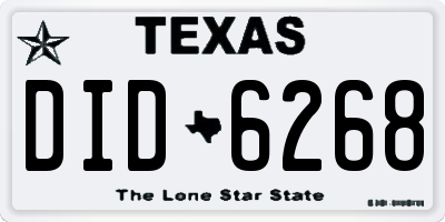 TX license plate DID6268