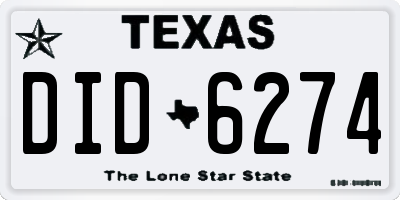 TX license plate DID6274