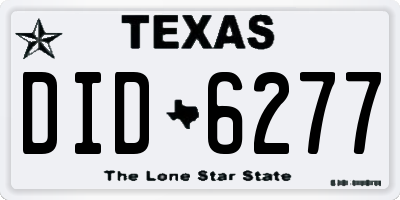 TX license plate DID6277