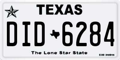 TX license plate DID6284