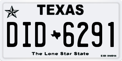 TX license plate DID6291