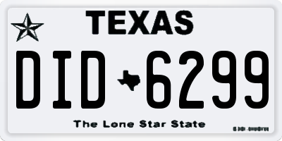 TX license plate DID6299