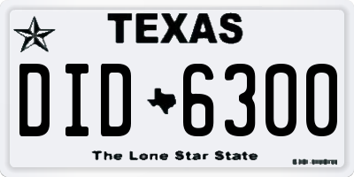 TX license plate DID6300