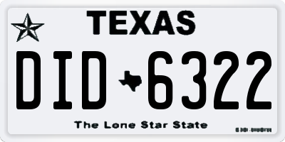 TX license plate DID6322