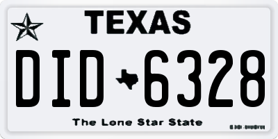 TX license plate DID6328