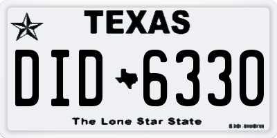 TX license plate DID6330