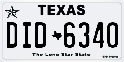 TX license plate DID6340