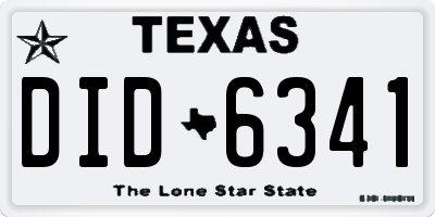 TX license plate DID6341