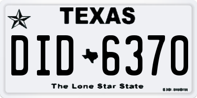TX license plate DID6370