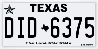 TX license plate DID6375