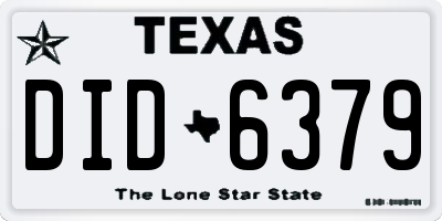 TX license plate DID6379