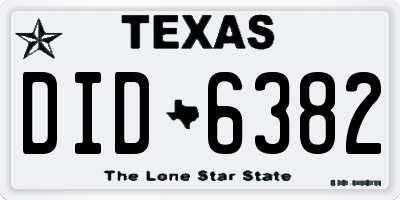TX license plate DID6382