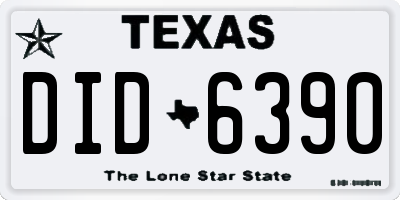 TX license plate DID6390