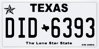 TX license plate DID6393
