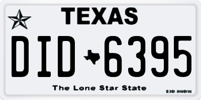 TX license plate DID6395