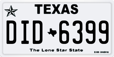 TX license plate DID6399