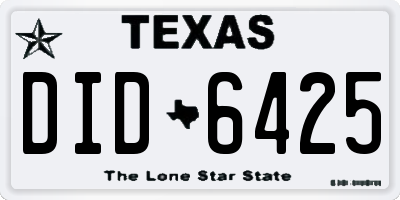 TX license plate DID6425