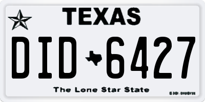 TX license plate DID6427