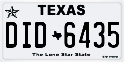 TX license plate DID6435