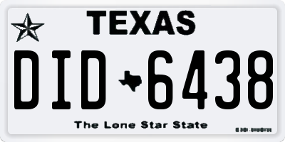 TX license plate DID6438